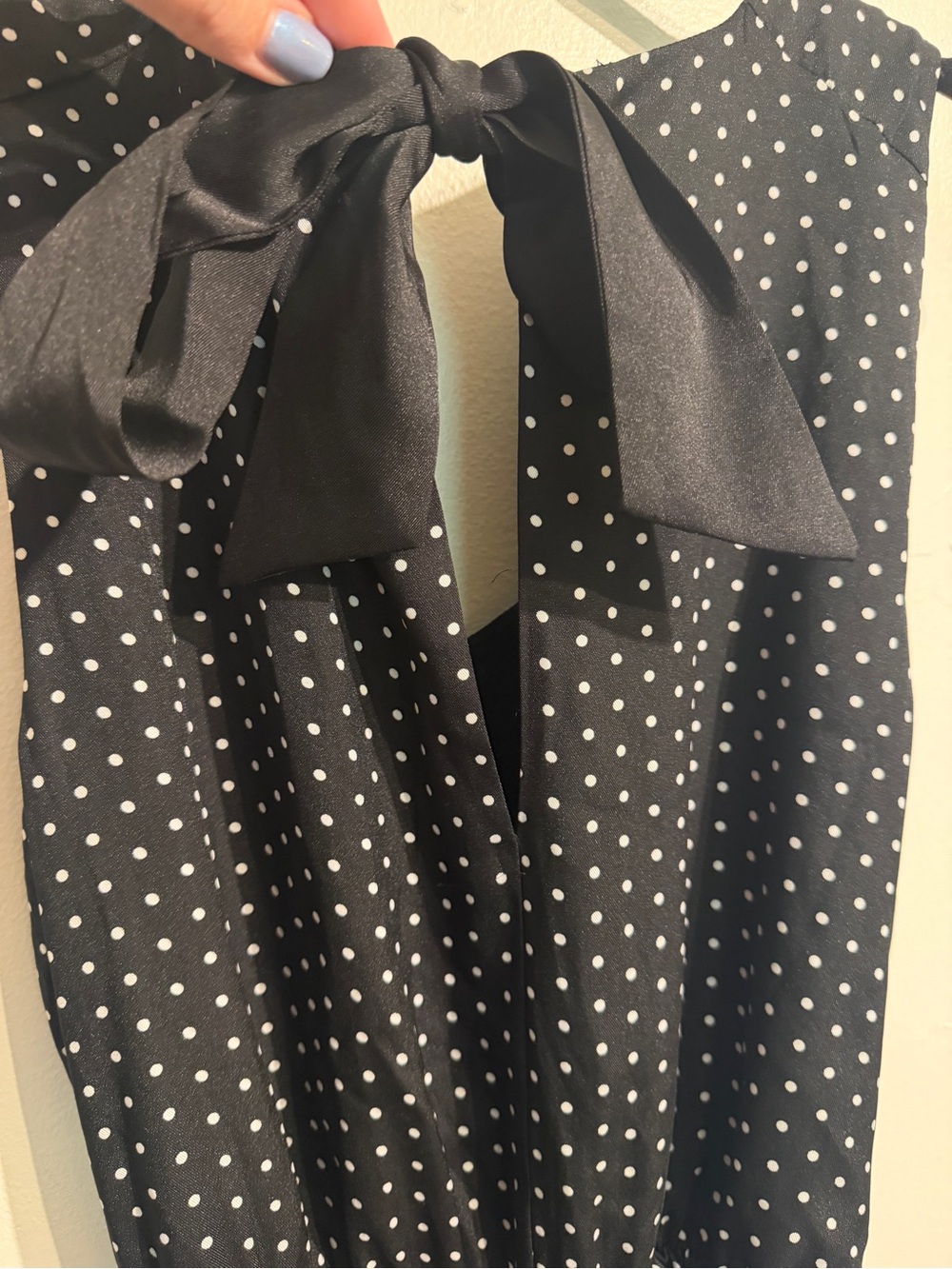 Draper James Black Polka Dot Tie-Back Midi Dress - Picture 9 of 9
